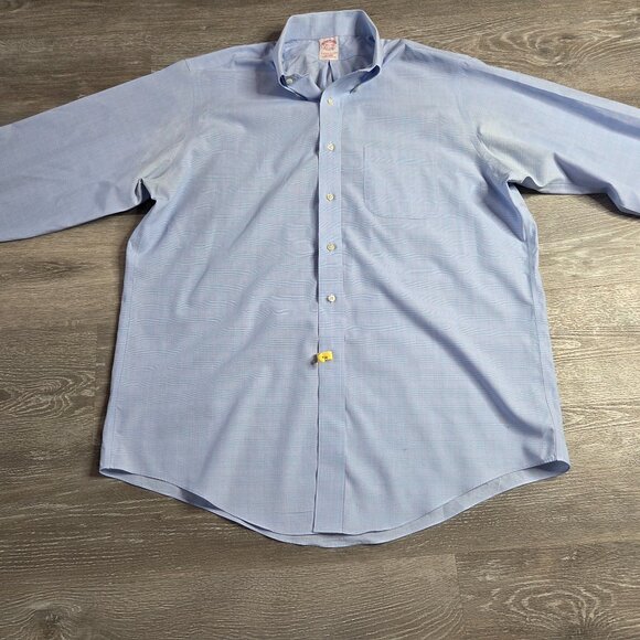 Brooks Brothers - Men's 16-33 Traditional Fit Blue Button-Down Dress Shirt - Picture 2 of 7